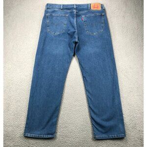 LEVIS 505 Jeans Mens 38x30 Regular Fit Straight Leg‎ Medium Wash Denim *FLAW